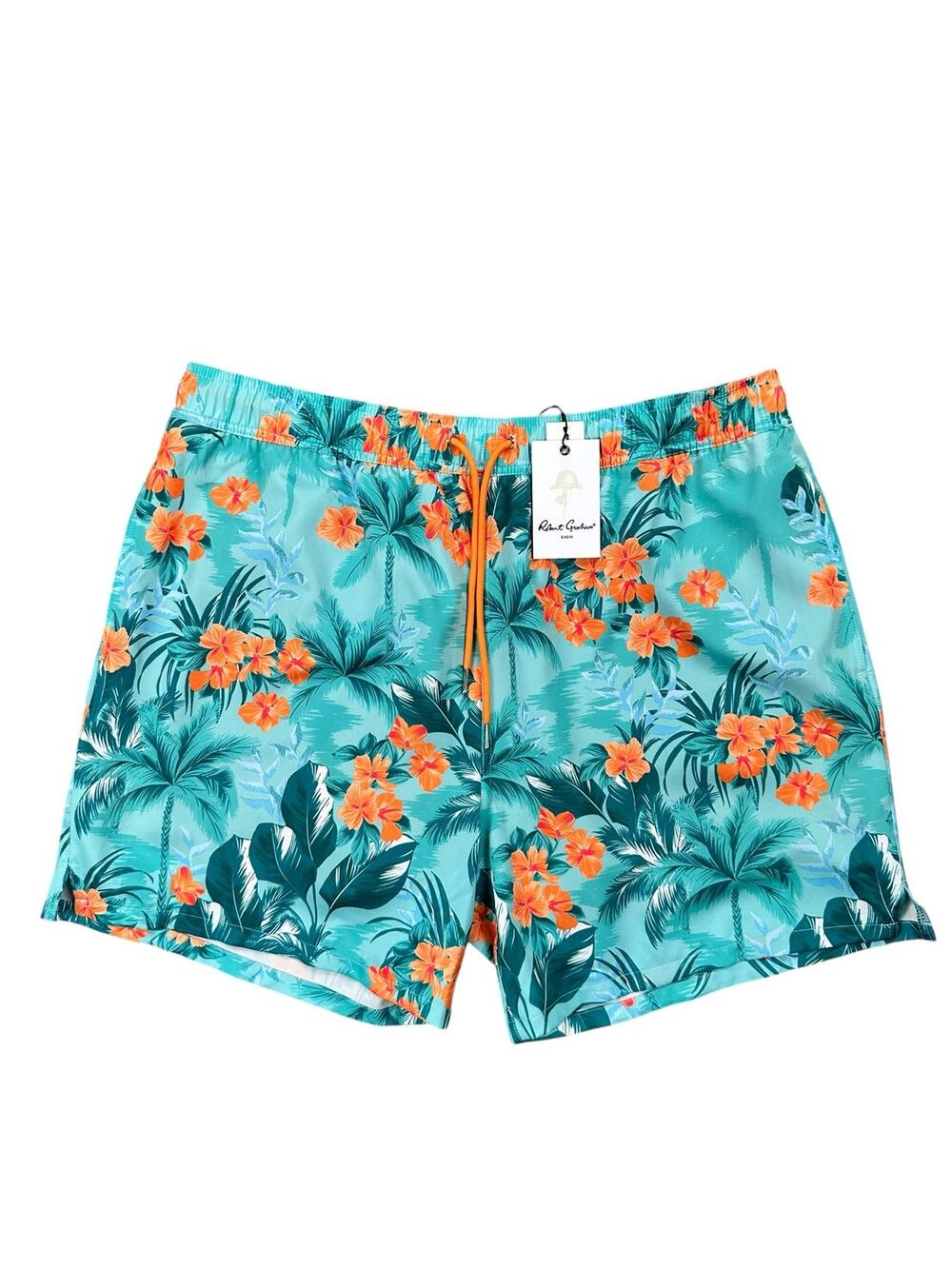 Robert Graham Floral Tropical Forest Swim Trunks — 2XL